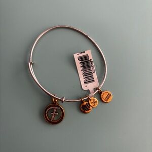 Alex and Ani Two-Toned "F" initial bracelet